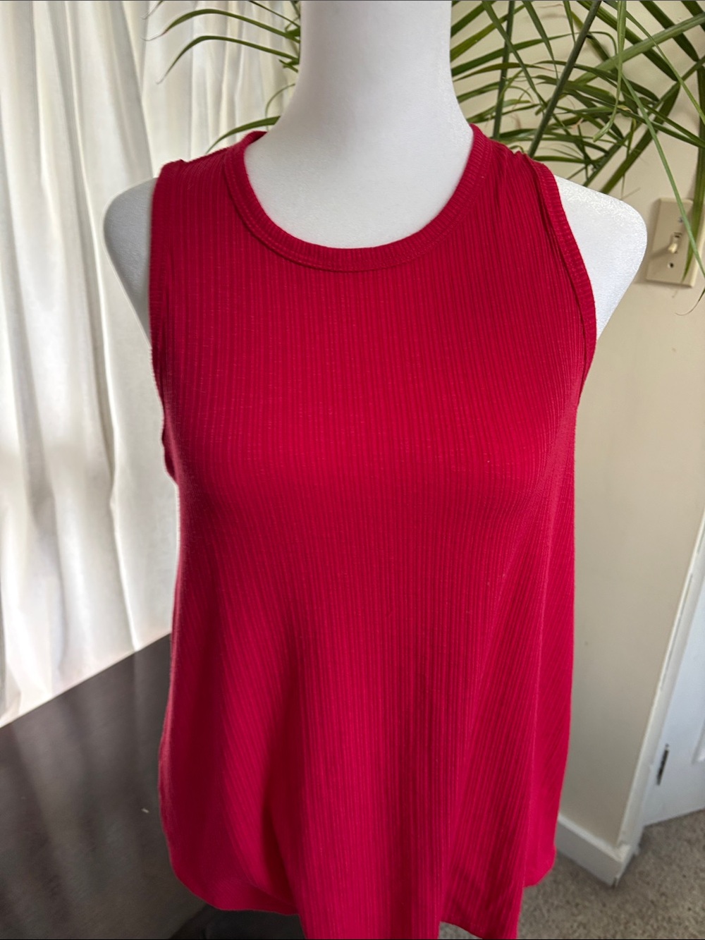 Old Navy Red Ribbed Tank Top